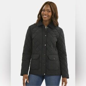 Time and Tru Women's Quilted Barn Coat, Black, Sz S, NWT